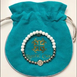 White rustic cuff bracelet